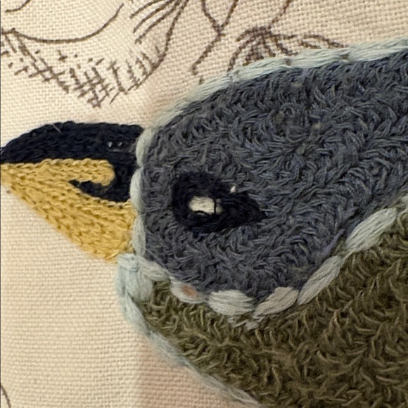 Pottery Barn Embroidered Bird Accent Throw Pillow Cover Case - Picture 13 of 14
